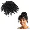 VASANA Nero Afro Kinly Ricci Bangs Clip Naturale Fake Fringe Bangs Breve Ricci Parrucca con Clip per le Estensioni dei capelli delle Donne