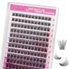 FADLASH 144pcs Extension Ciglia Finte Volume Russo Individuali da 0,07mm Curva D Mix 10-16mm Extension Ciglia Finte Naturali Lash Cluster DIY a Casa Saloni
