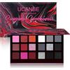 UCANBE Paletta di Ombretti Rosso Nero 18 Colori, Opachi, Lucidi, Metallici, Ombretti Gotici Fumè Chiari e Scuri per Halloween, Natale