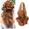 Cybelleza Posticci per Capelli Mossi Extension Coda di Cavallo Extension Coda Ricci Ondulati Lunghi Sinttici Ponytail Finti Corti 30cm, Auburn chiaro