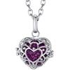 Morella Catenina donna acciaio inox 70 cm con ciondolo a cuore e sfera lilla Ø 16 mm in sacchetto di velluto