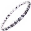 Rizilia Gioielli Taglio Rotondo Black Onyx Color Birthstone Pietra preziosa Fine 18K Oro Bianco Placcato [180mm / 7inch] Braccialetto Tennis Elegance Moderno [Sacchetto di Gioielli Liberi]