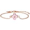 Purelei Cuore Rosé Bracciale - impermeabile e regolabile | Bracciale in acciaio inossidabile con trifoglio e zirconi rosa | Placcatura in oro 14K e oro rosa 18K | Simbolo di fortuna e amore, Eine