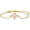 Purelei Cuore Rosé Bracciale - impermeabile e regolabile | Bracciale in acciaio inossidabile con trifoglio e zirconi rosa | Placcatura 14K & oro rosa 18K | Simbolo di fortuna e amore, Eine Grösse