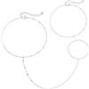 BelleVive 2 pezzi braccialetto ad anello da donna - argento regolabile, perla satellitare, clip ufficiale, resistente all'ossidazione, a punto, bracciale in maglia CZ, regalo