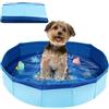 LQTSLFM Piscina per Gatti, Piscinetta per Gatti, Piscina Cani, Piscina per Gatti Pieghevole, Piscina Gioco per Cani e Gatti Possano Giocare nell'acqua, Fare il Bagno e Riposare (50x10cm-BluA)