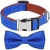Rhea Rose Collare per cani con papillon per ragazza o ragazzo, regalo morbido e resistente, papillon blu a pois grandi