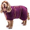 Lucky Paws® Accappatoio per Cani UK - Lussuoso Asciugamano per Cani a Doppio Strato, Ultra Assorbente e Morbido (XL, Viola)
