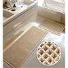 Furicher Grande set di tappeti da bagno, set da 2 pezzi, antiscivolo, tappetino da bagno boho, lavabile, per soggiorno, camera da letto, bagno, decorazione da bagno, 51 x 120 cm + 41 x 61 cm