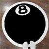 JynxtoyZeal Tappeto da biliardo,Tappeto Circolare Nero con Palla 8,Tappeti da Snooker Anti-Pilling,Tappetos da Snooker per Camerette dei Bambini,Tappeti per Sedia da Cameretta (60×60 cm)