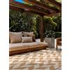 Ted Baker Tappeto in tessuto piatto Terrick, adatto per esterni, facile da pulire, per soggiorno, terrazza, sala da pranzo, balcone, in iuta bianca, 160 x 230 cm