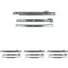 Amig - Set di 8 guide scorrevoli metalliche con ruote | binari per cassetti di mobili, cassettiere o armadietti | acciaio | colore grigio metallizzato | resistenza di carico: 18 kg/coppia, dimensioni: