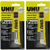 UHU Power Poliuretanico 45ml Adesivo speciali Extraforte, rapido e pulito. Trasparente (Confezione da 2)