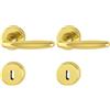 HOPPE Maniglia Roissy su rosetta rotonda, Ottone lucido, 3066785 (Confezione da 2)