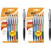 BIC Atlantis soft pack di 5 stylos-bille retrattile punta media colori assortiti (Confezione da 2)