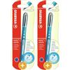 STABILO worker+ colorful - Penna Roller - Tratto 0,5 mm - Blu (Confezione da 2)