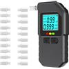 Super Barley Etilometro Portatile Certificato, Professionale Alcol Test, Digitale Etilometro con Display Schermo LED, con 20 Bocchette, per Uso Personale Famiglia e Professionale