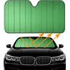 Suyamir Parasole Auto Parabrezza Interno Pieghevole - Coprisole Auto UV con Ventose e Elastici, Protezione Solare per Cruscotto e Sedili, Universale per Auto SUV e Furgoni (Verde)