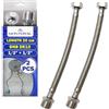 MONTERAL 2 Pezzi Tubo Corazzato 20 cm F 1/2" x M 1/2" DN8 DE13 - Tubo Flessibile in Acciaio Inox con Intervallo di Pressione Esercizio Max 10 bar e Temperatura Max +70°C - Garanzia di 10 Anni - MONTERAL
