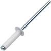 AERZETIX - Set di 60 rivetti ciechi Ø4x16 mm con testa piatta RAL 9010 Bianco | in alluminio/acciaio | per assemblaggi metallici rapidi e fissaggi estetici