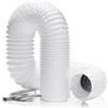 Hon&Guan Tubo di scarico ø150 mm, tubo di scarico in PVC da 2,5 m, con 2 fascette stringitubo per aria condizionata, asciugatrice, ventilatore di scarico, cappa, sistema di ventilazione, colore bianco