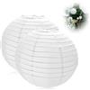 Aisikoo 2 lampade a sospensione da 30 cm, paralume bianco, in carta, lanterne classiche e paralume di carta per decorazioni, lampada di carta per feste e casa