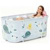 SOONHUA Vasca da bagno pieghevole portatile per adulti e vasca idromassaggio autoportante con cuscini per interni ed esterni Hot SPA Ice Bath, 140 x 55 x 50 cm