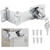 Litensh Lucchetto a serratura, Serratura a Chiave, Lucchetto Hasp, Chiusure Hasp, chiavistello, chiavistello, serratura per porte, Cassetto Armadio Serrature Hasp (Siver - 3 Inch - Triple Fold)
