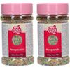 FunCakes Nonpareils Shiny Disco Mix: Zuccherini Decorativi dal Gusto Delizioso - Ideali per Decorare Torte, Gelati, Cupcake, Cake Pop, Donut e Biscotti - 250 g (Confezione da 2)