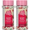 FunCakes Sprinkle Medley Christmas, Natale: Decorazioni di Zucchero, Sapore Delizioso, Ottime per Decorare Torte, Cupcake e Biscotti, Sprinkle Mix. 60 g (Confezione da 2)