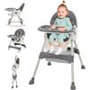 Maycoly 3 in 1 Seggiolone Pappa, Seggiolino da Tavolo con Piatto da Cena Smontabile e ruote, Schienale Bambino Pieghevole 3 Posizioni,Seggiolone Pappa Regolabile e Pieghevole, per da 6+ Mesi, verde