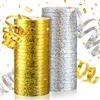 Xialvyu 24 rotoli di stelle filanti, 10 m, colore oro metallizzato, argento, glitterato, decorazione per feste di compleanno, matrimonio, carnevale