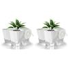Romon Vaso Autoirrigante, Set Da 3 Vasi per Piante Da Interno in Plastica Con Finestra Del Livello Dell'acqua, Design a Doppio Strato Con Corda Di Cotone Stoppino, Per Erbe Aromatiche, Bianco ø 15.2cm