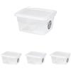 Urban Living CASSETTA DI PLASTICA SUZIE 1,3L CON COPERCHIO A CLIP 16X13XH8,7CM (Confezione da 4)