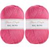 Utopia Crafts Big Boss 400g Knitting & Crochet Yarn 1200m (Rose Pink) (Confezione da 2)