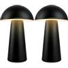 Briloner - Mini lampada da tavolo a LED wireless con touch, dimmerabile a gradini, IP44, lampada da comodino, lampada da lettura, lampada a batteria, lampada da esterno, 12x19,5 cm (PxA), nero