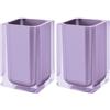 GEDY Auckland Portaspazzolini da Bagno Lilla, Misure e Peso: 11X7,2X7,2 CM & 0,29 kg, Portaspazzolini in Resina Trasparente di Alta qualità, Design R&S Gedy, Fatto a Mano, 2 Anni di Garanzia