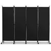 FANTASK 225 x 173 cm, divisorio su rotelle, paravento, 4 pezzi, divisorio pieghevole, in tessuto, (nero)