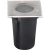 V-TAC VT-1127 Lampada segnapasso quadrata ad incasso portalampada interrata segnapassi calpestabile colore nero e acciaio GU10 IP67 - SKU 10375