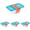 keeeper Set da 2 Contenitori per Alimenti, 2 x 3,3 L, 29 x 19 x 9 cm, Fredo Fresh, Blu trasparente (Confezione da 4)