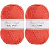 Utopia Crafts Big Boss 400g Knitting & Crochet Yarn 1200m (Coral Red) (Confezione da 2)