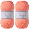 Utopia Crafts DK Double Knitting Yarn 100g (Peach Pink) (Confezione da 2)