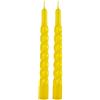Cereria Di Giorgio - 3 Candele Tortiglione laccate - Diametro 2.2 cm Altezza 21 cm - Colore Giallo - Durata 5 Ore - Standard per candelabro - Home Decor Collection (Confezione da 2)