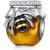 The Charmery Ciondolo a forma di ape e miele in argento Sterling 925, compatibile con ciondoli Pandora e molti altri braccialetti con ciondoli del Regno Unito