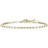 namana namama Bracciale Tennis Oro Donna Argento 925 Placcato Oro con Zirconi Bianchi Baguette 2x3 mm 16+5 cm Sottile Elegante