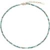 COAI Collana da Donna con Perline di Turchese Africano Pietra Naturale, Collana Fina Stile Minimalista da Donna