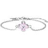 Purelei Cuore Rosé Bracciale - impermeabile e regolabile | Bracciale in acciaio inossidabile con trifoglio e zirconi rosa | Placcatura in oro 14K e oro rosa 18K | Simbolo di fortuna e amore, Eine