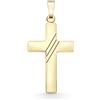EDELIND Ciondolo Croce 585/14K oro giallo Uomo Donna Croce Altezza 21 mm Scatola regalo per gioielli