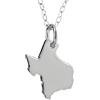 FashionJunkie4Life Polished Sterling Silver State of Texas Charm Necklace, 18 Cable Chain, Lonestar State Pride, Argento sterling