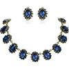 Clearine Set di gioielli in stile vittoriano con collana e orecchini da donna con cammeo ispirato a cristallo ovale, set di gioielli per feste e balli, 16.7 inches, cristallo, Smeraldo